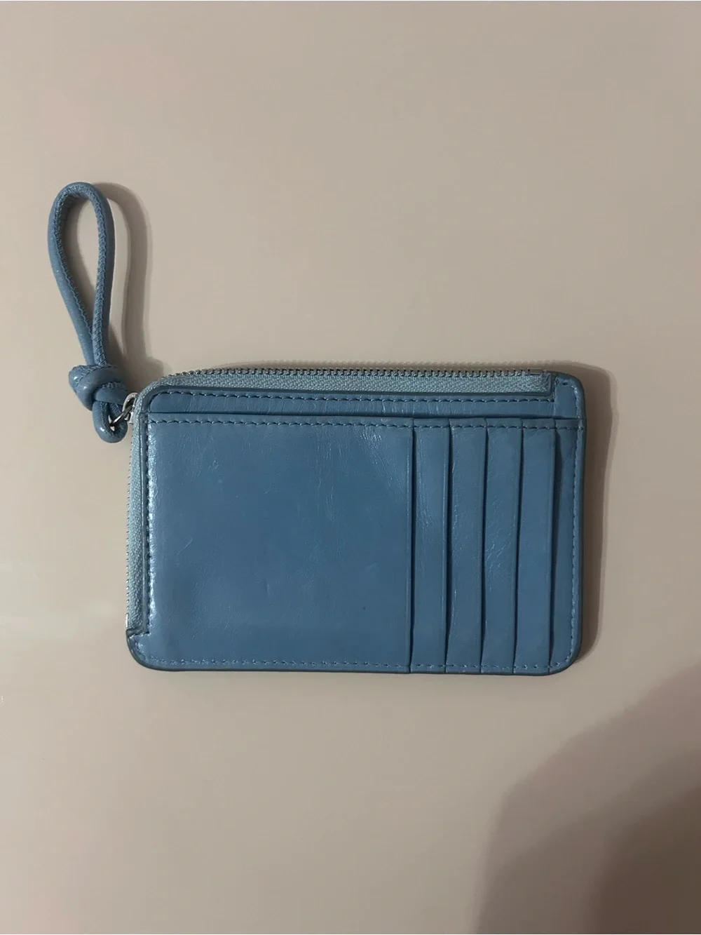 Banana Republic - Italian Leather Zip Card Holder Wallet (sky blue)